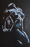 Icy Fire Nude Painting (Canvas 60x40)