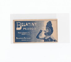Belatiny Pezsgő számolócédula Párisi v.kiálítás 1900 Arany érem (Belatiny Artur Velencze)