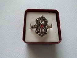 Régi gránát markazit köves ezüst gyűrű