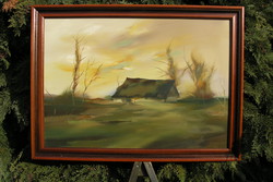 Szabados János (1937 - ) olajfestmény 50×70 cm