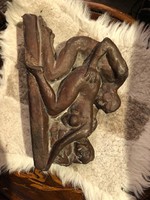 Bronz szobor, 30 cm-es, erotika ábrázolás, különlegesség.