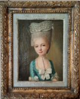 Portrait of Marie Antoinette (oil on canvas, 30x36.5 cm) Maria Anthony, miniature, baroque, rococo