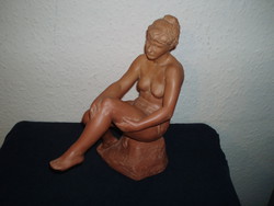 1907-1983-Rarer! Jenő Grantner-female nude sculpture-ceramic-terracotta-in beautiful condition for sale!