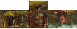 1H016 XXI. századi magyar festő : Őszi képek 3 darab