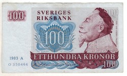 100 kronor korona 1983 Svédország
