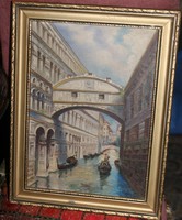 Vén Emil festmény Velence /sóhajok hídja/