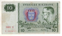 10 kronor korona 1983 Svédország