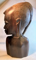 Afrikai ébenfa faragás 30 cm. női fej