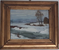 Béla Moldova: winter landscape 1920