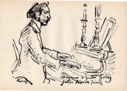 Rippl-Rónai József (1861-1927): .Magányos vándor Grieg játsza Novák József