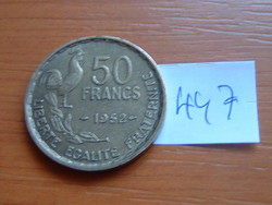 FRANCIA 50 FRANCS FRANK 1952 Alumínium-bronz KAKAS #447