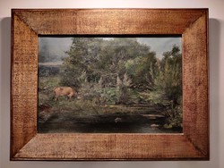 A painting entitled Gyula Zorkóczy on pasture is for sale