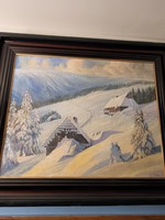 Snow and mountain painting
