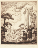 Kmetty János - Levétel a keresztről, 1920, rézkarc