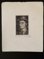 János Kmetty - self-portrait, 1920s, etching