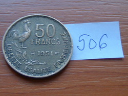 FRANCIA 50 FRANCS FRANK 1951 Alumínium-bronz KAKAS #506