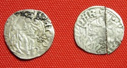 2 db I.Mátyás  /1458-1490/ ezüst denár K-P rozetta