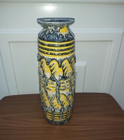 Gyönyörű retro 33 cm magas  váza Gyűjtői darab nosztalgia  ritka szépség sárga szürke