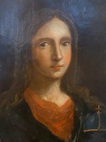 Lemezre festett 18.századi olajfestmény: Ifjú Nemes Portréja