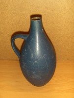 Blue ceramic jug with ears 20 cm high (12 / d)