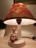 Rare ceramic table lamp with baby girl