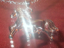 Race horse paripa white gold gold filled necklace