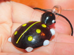 Murano glass sweet ladybug beetle necklace
