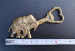 Ritka antik elefánt figurás szecessziós réz sörnyitó