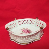 German, German Wallendorf openwork floral porcelain offering.