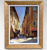 Gallery price: 95,000.- Zoltán Hornyik Paris bustle framed 50x40cm