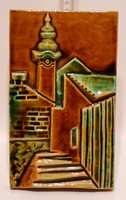 Szentendre, színes mázas kerámia falidísz (2024)