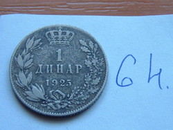SZERB HORVÁT SZLOVÉN KIRÁLYSÁG 1 DINÁR 1925 (b) (Brussels Mint, Belgium) 64.