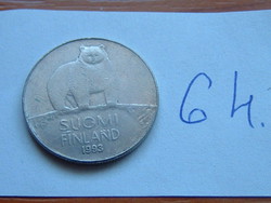 Finland 50 pennies 1993 m, polar bear 64.