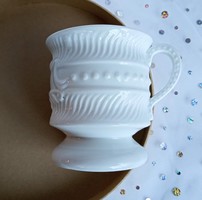 Antique thick white porcelain mug