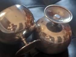 Midcentury/vintage 2 db koktélos, ezüstözött alpakka pohár/Sommelier boros kóstoló/ férfi ajándék