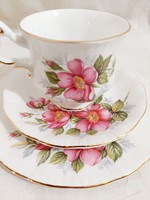 Vintage gyönyörü Paragon Prairie rose  England káves készlet csésze plusz alj meg kistányér