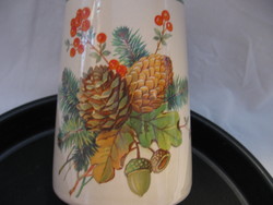 Christmas jar with cones and acorns in a 1.5 l vase