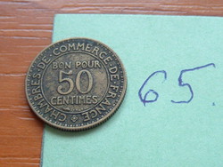 FRANCIA 50 CENTIMES 1923 C Cornucopia Bőségszaru, copper, tin, aluminium  65.