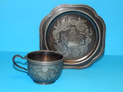 Keresztelő csésze ónból 1900 évből, amerikai gyártmány