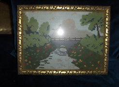 Old tapestry - gilded frame