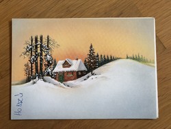 Karácsonyi képeslap - Hatvany Józsefné grafika