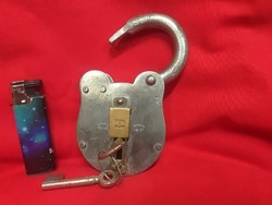 Old, rare English sekure 4 lever riveted padlock.