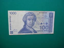 Croatia 1000 dinars 1991
