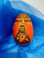 Russian meticulous hand-painted lacquer wooden eggs