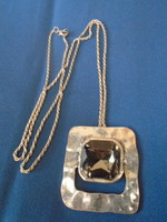Scandinavian Danish craftsman with a large pendant chain maybe smoke quartz the size of the stone is about 3x3 cm
