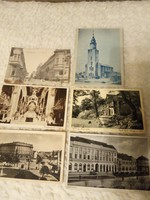5 db régi képeslap litográfia Magyar városok 1931-1950 fekete-fehér 4 postatiszta