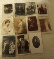 28 db antik fotó képeslap személyfotó 1902-1943 fekete-fehér,24db postatiszta