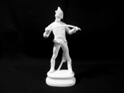 White Herend porcelain figurine: warrior hussar 23 cm high