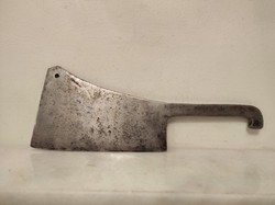 Antique museum patinated decorative kitchen utensil wrought iron meatball butcher ax 651