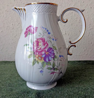 Régi, hollóházi virágos teáskanna